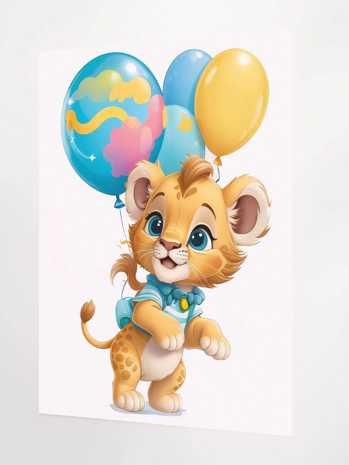 Cute Lion Cub - Poster - Nursery-Kids Room - Medium Size 18x24 Inches product image (2)