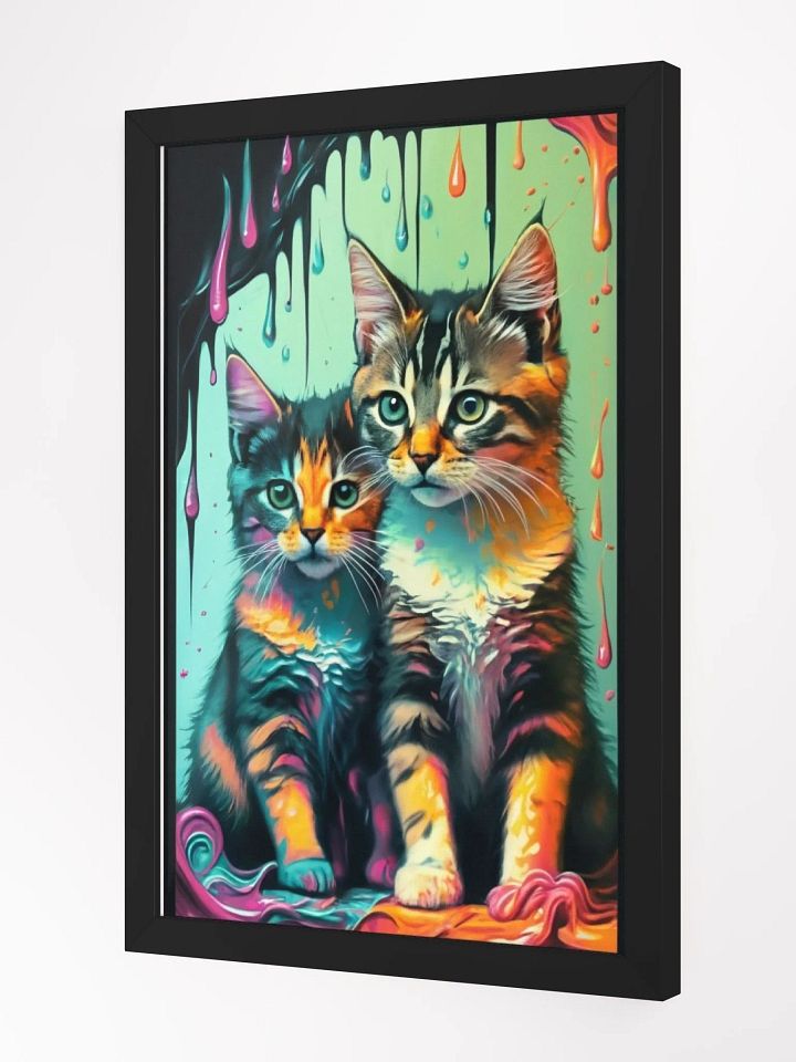 Rainbow Felines: Whimsical Cat Art Print for Playful Homes product image (3)