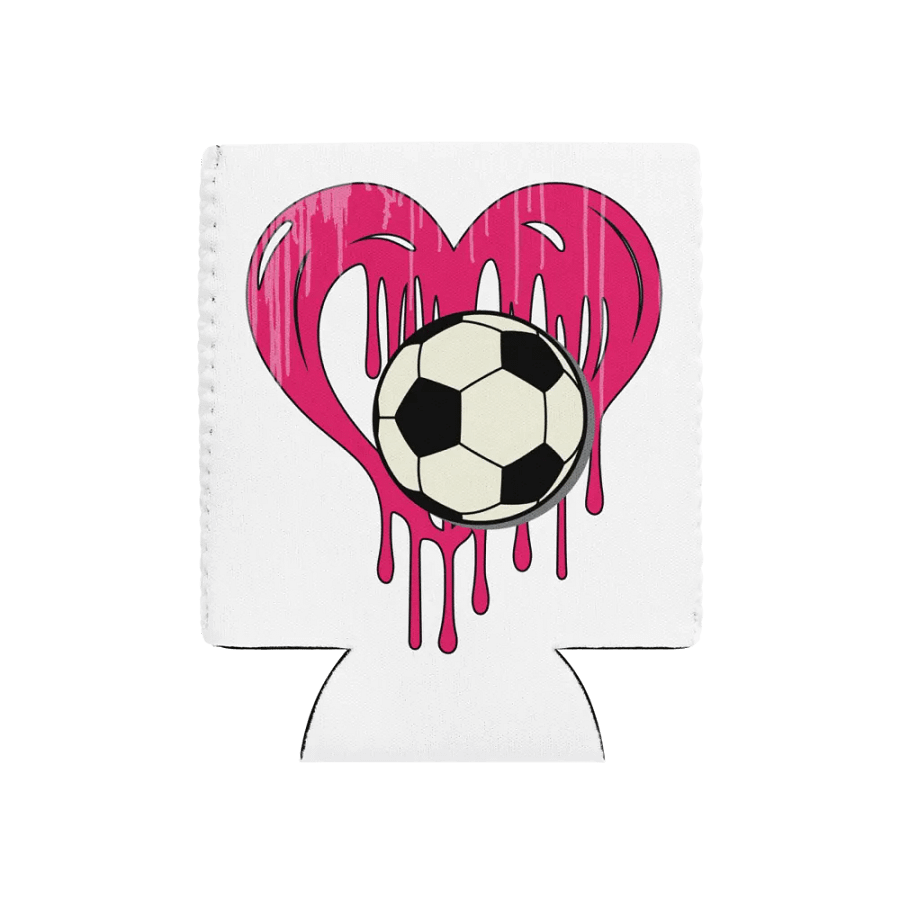 Heart Soccer Love Struck Can Cooler product image (1)