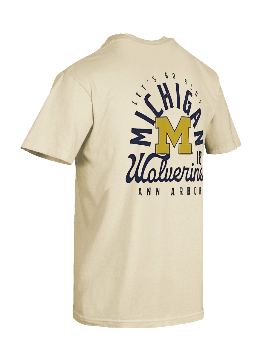 Men's Cream Michigan Wolverines Comfort Colors Mascot Overlay T-Shirt product image (10)