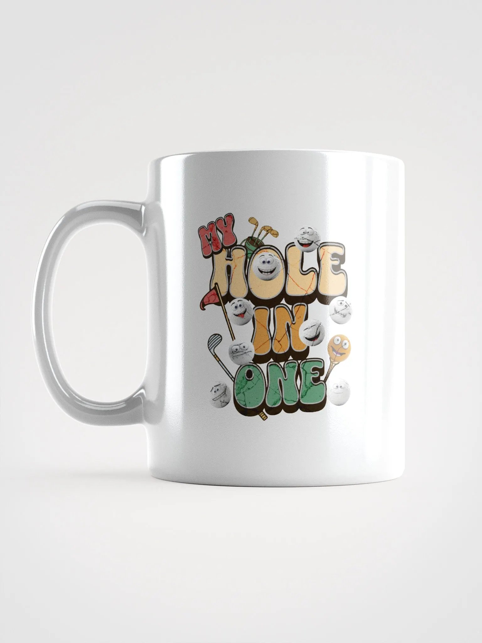 My Hole In One Whimsical Golf Ball Fun White Glossy Mug product image (1)