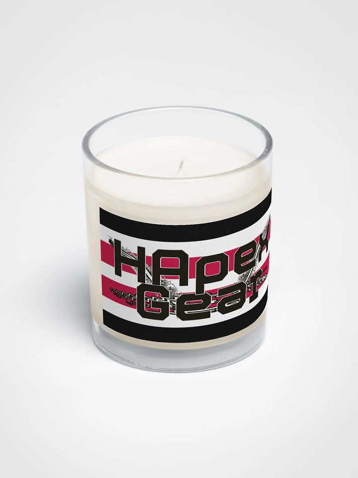 Black HApex Gear White Logo - Soy Wax Candle In A Clear Glass Jar product image (2)