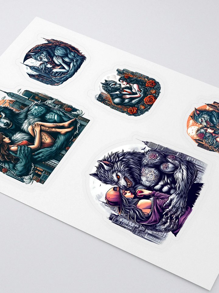Moonlit Embrace: Gothic City Stickers for Werewolf Romance Lovers product image (2)