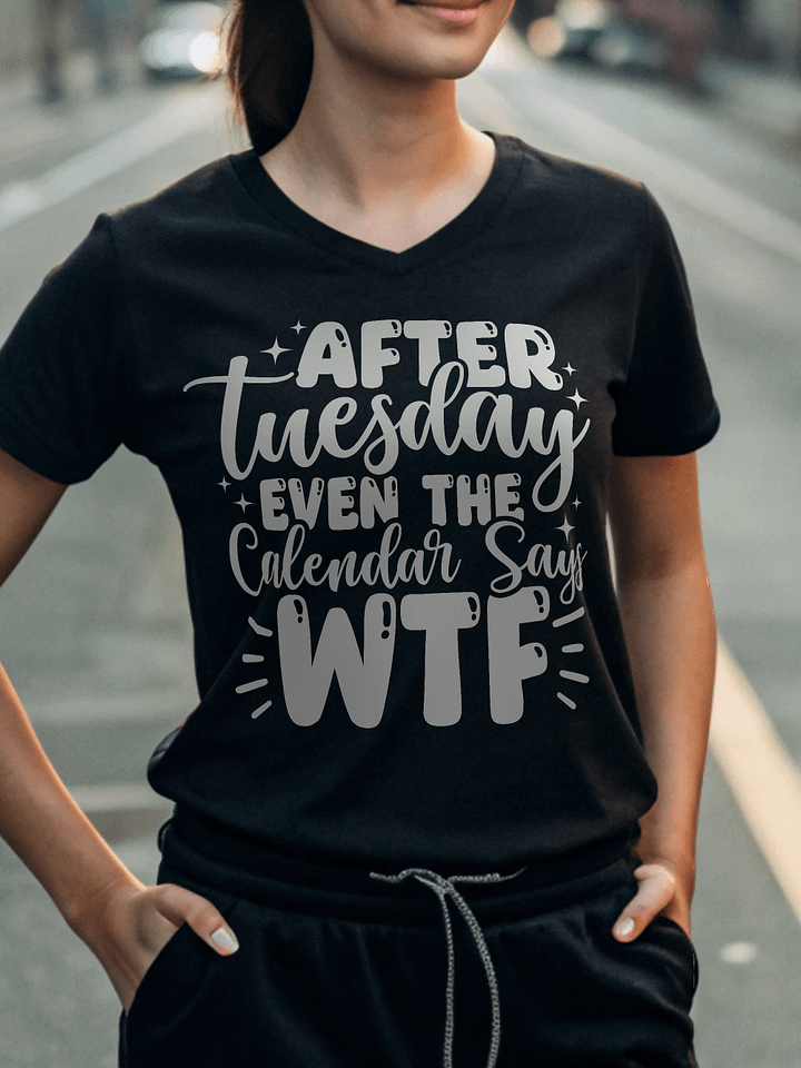 After Tuesday Even The Calendar Women's Black T-Shirt product image (1)