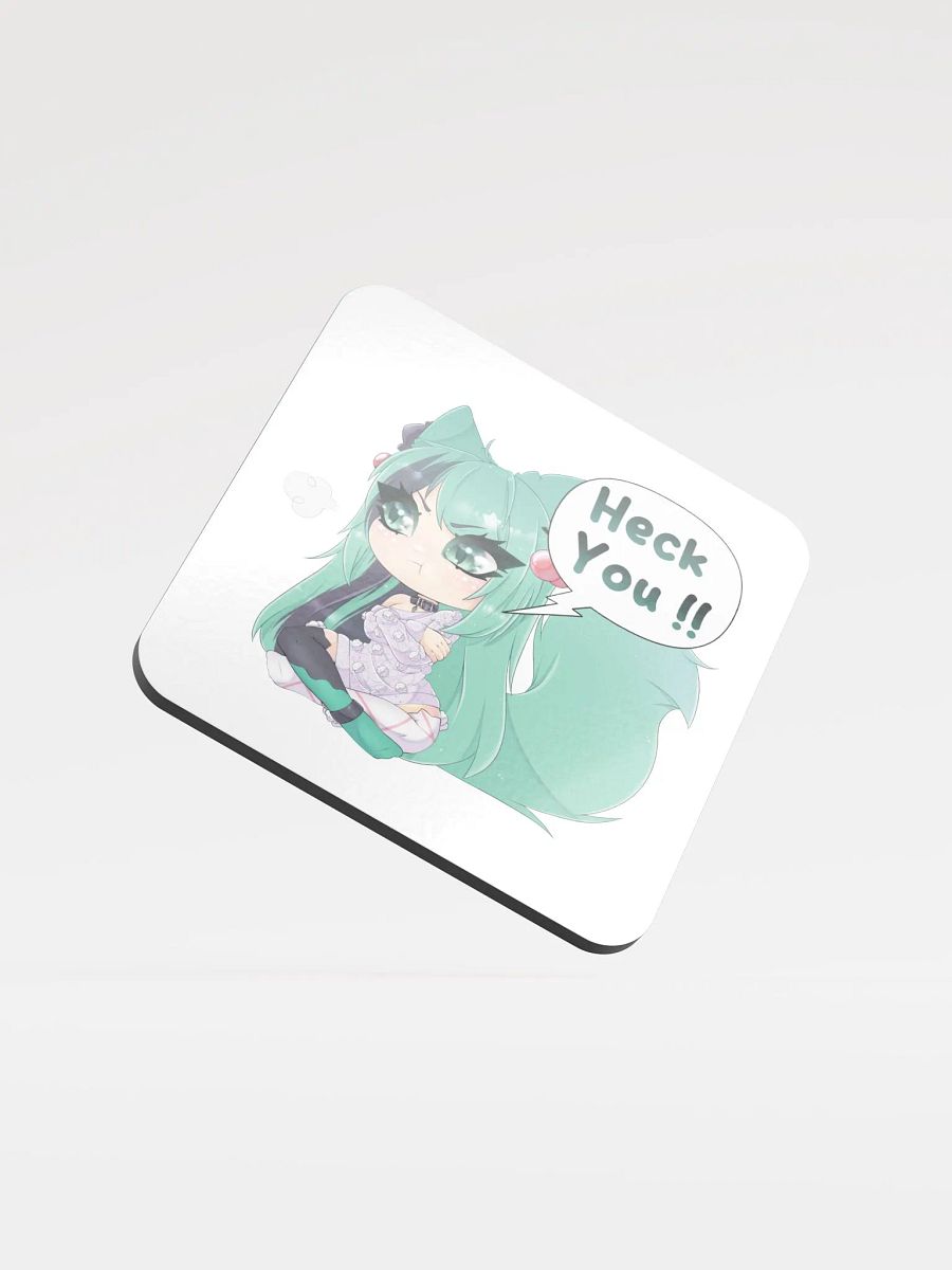 Mintzey "Heck You!" Chibi Pout Glossed Coaster product image (1)