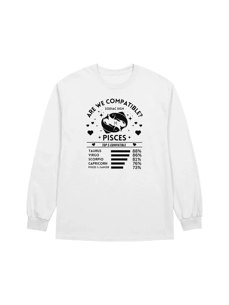 Pisces Zodiac Sign Romantic Compatibility - Gildan Ultra Cotton Unisex Long Sleeve T-Shirt - Light Colors product image (2)