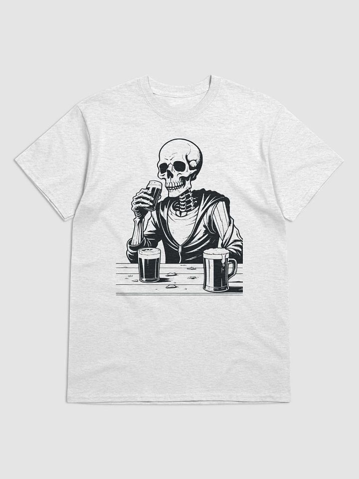 SKELETON DRINKING BEER Skeleton, skeletons, sitting skeleton, beer, beer glass, beer mug, beer lover, funny beer shirt, bar sign, sexy product image (1)
