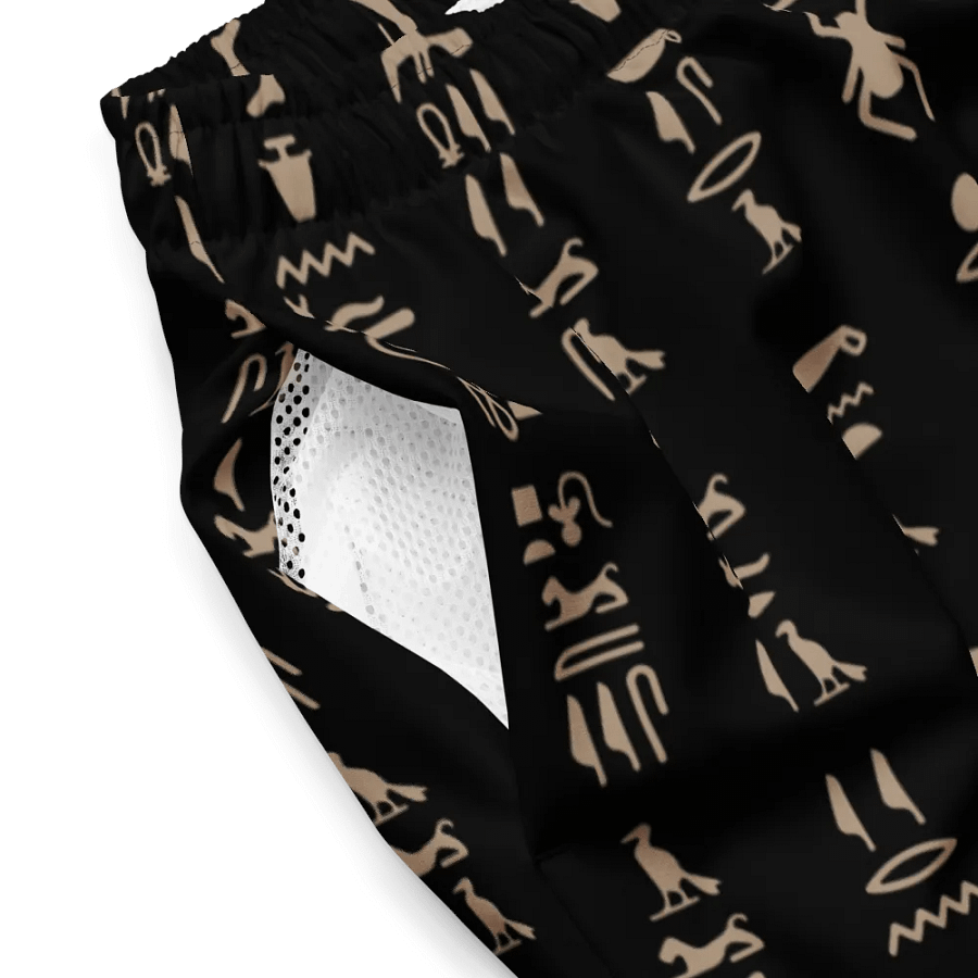 Isis Black Hieroglyphs Detail All-Over Swim Trunks product image (4)