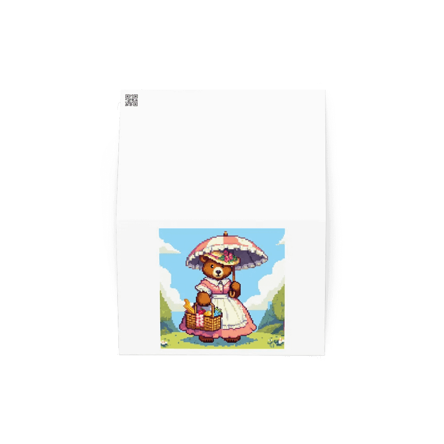 Pixel Art Momma Bear Southern Belle Blank Greeting Card product image (4)