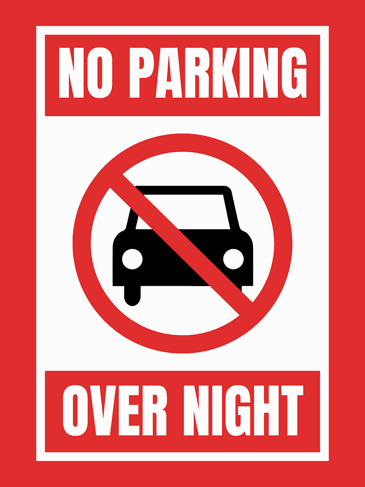 No Parking Overnight Door Sign - Printable Download product image (2)