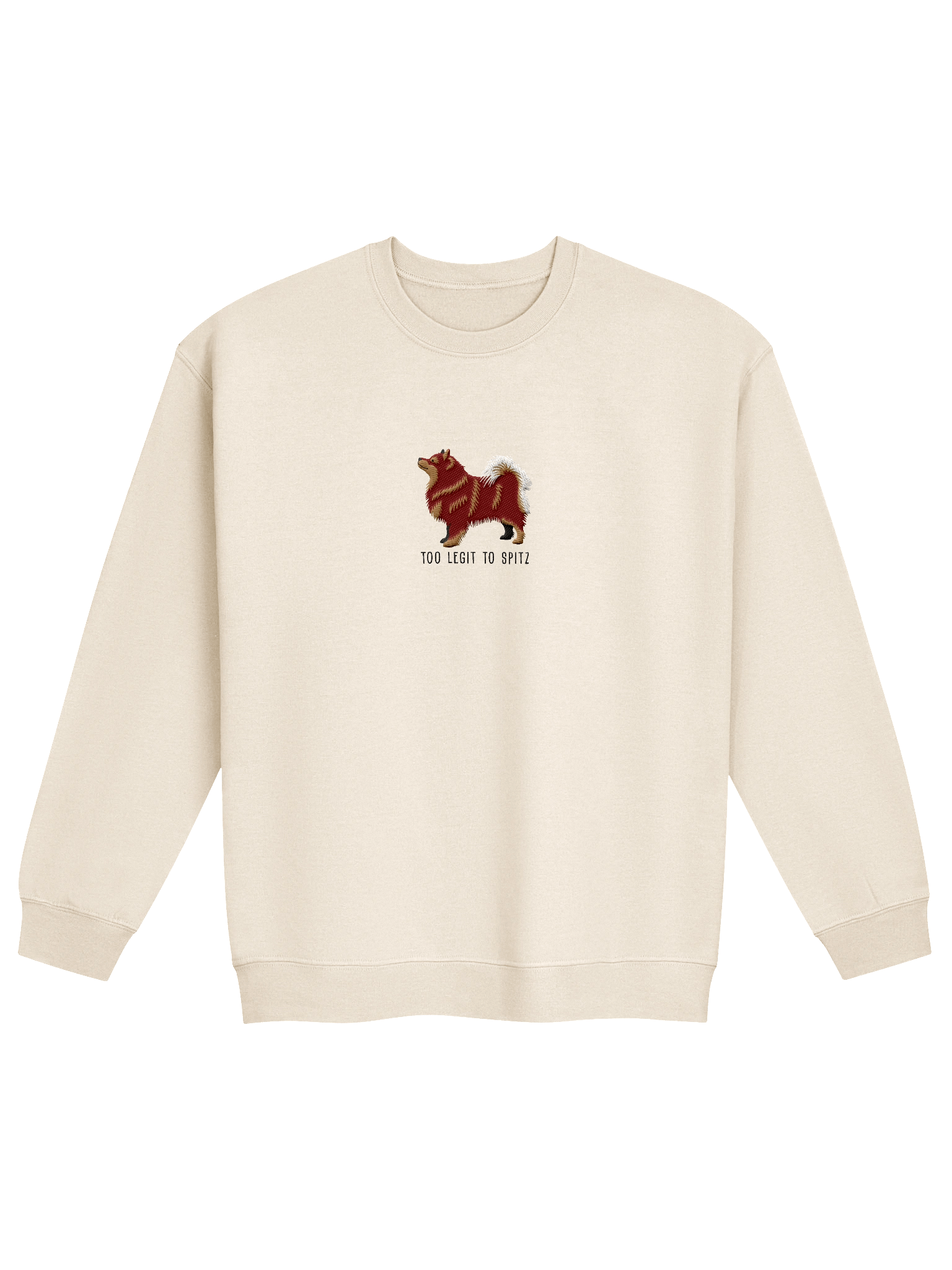 Too Legit to Spitz Sweatshirt (Embroidered) of a Finnish Lapphund(Brown & Tan) product image (21)
