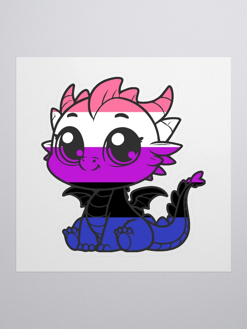 Genderfluid Pride Dragon Sticker
