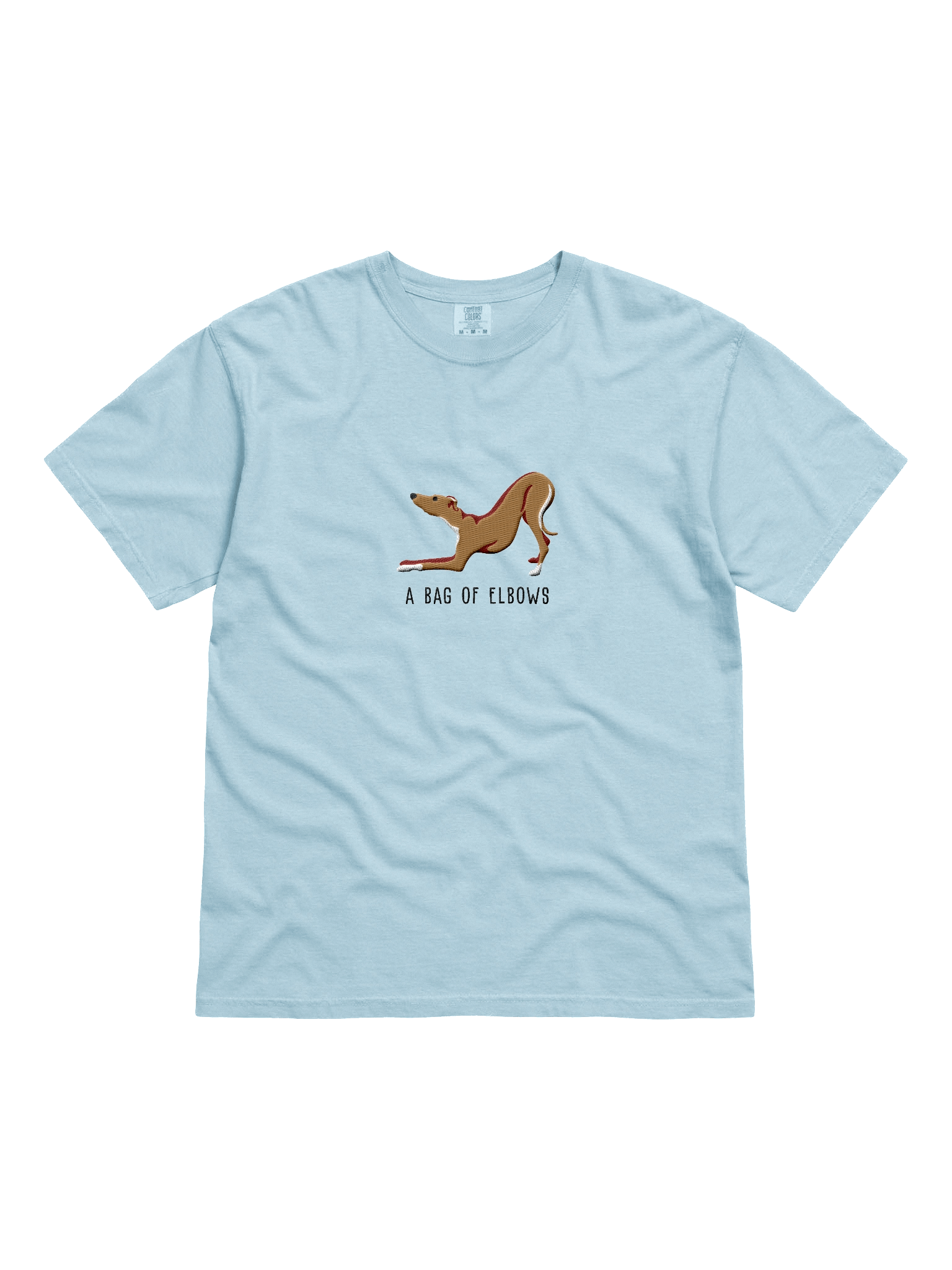 A Bag of Elbows T-Shirt(Embroidered) of an Italian Greyhound(Tan) product image (51)