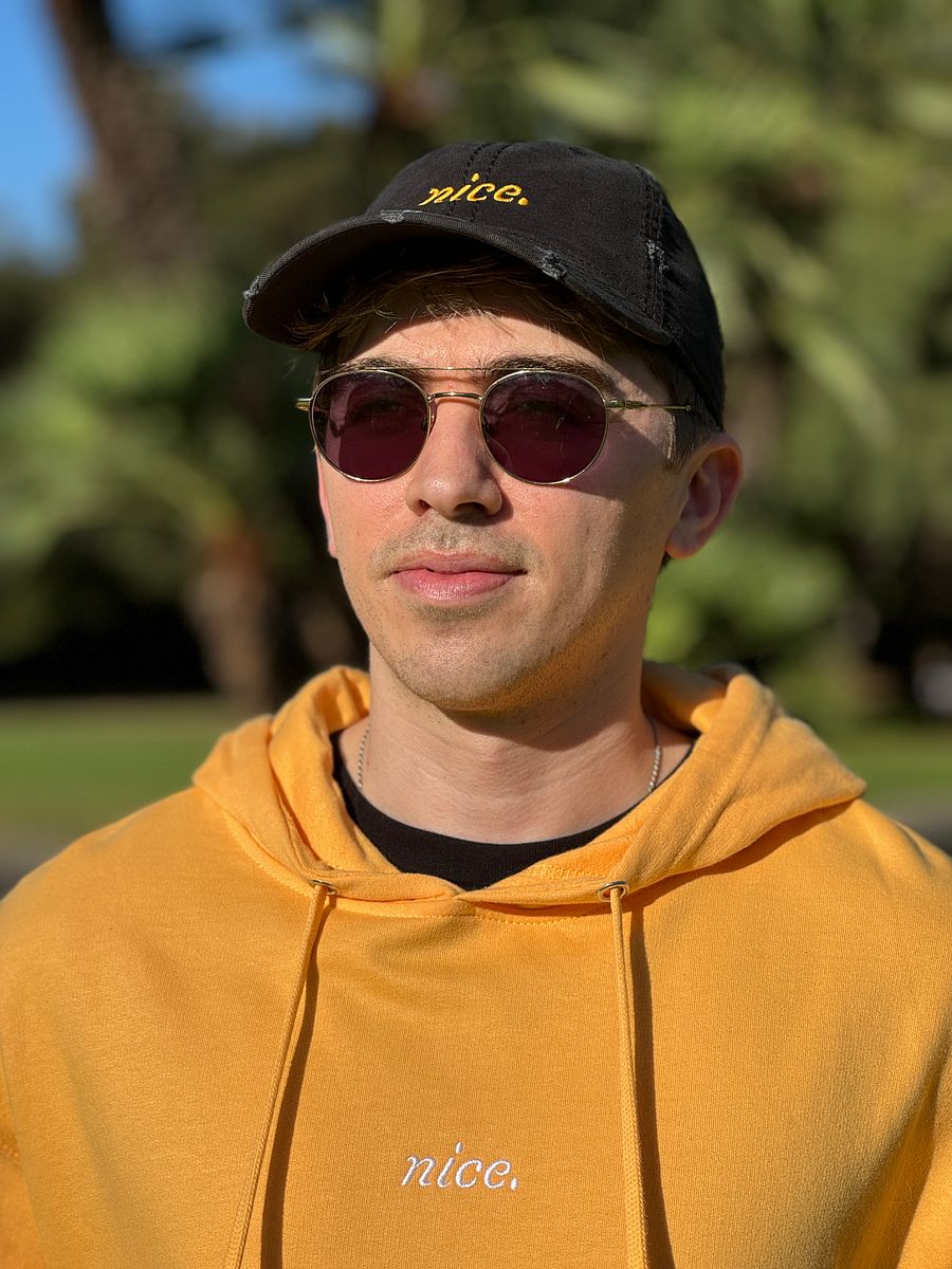Nice. Embroidered Hoodie (Peach/White) product image (10)