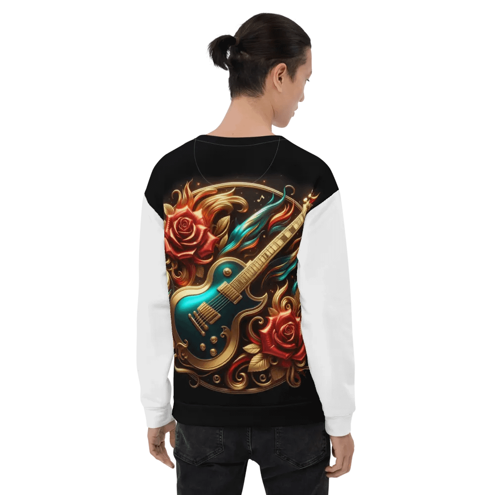 Electric Blue Rose Golden Guitar - Unisex Sweatshirt #14 product image (7)