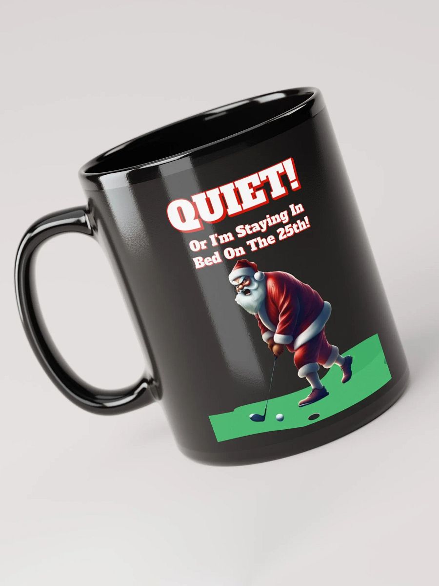 Quiet - Santa Claus Golfing Black Mug product image (6)