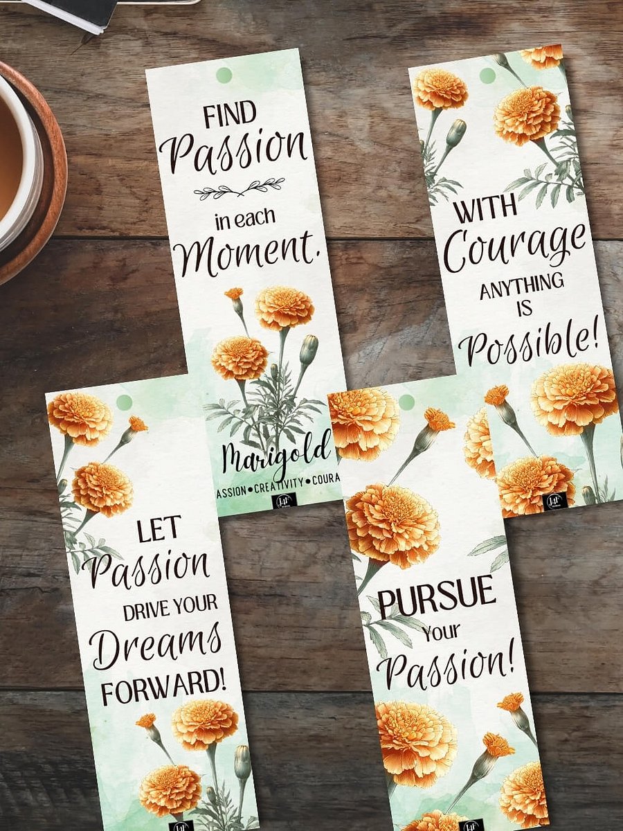 FREE Marigold Bookmark Printable, Inspirational Sayings With October's Birth Month Flower product image (1)