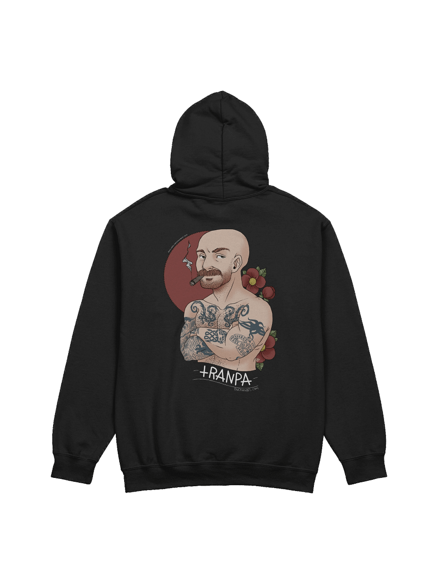 [Buck Angel Shop] Buck Tranpa Tattoo Drawing - Unisex Pullover Hoodie [white lettering] product image (6)