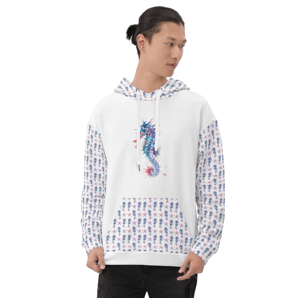 Vibrant Watercolour Seahorse Dreams Hoodie product image (10)