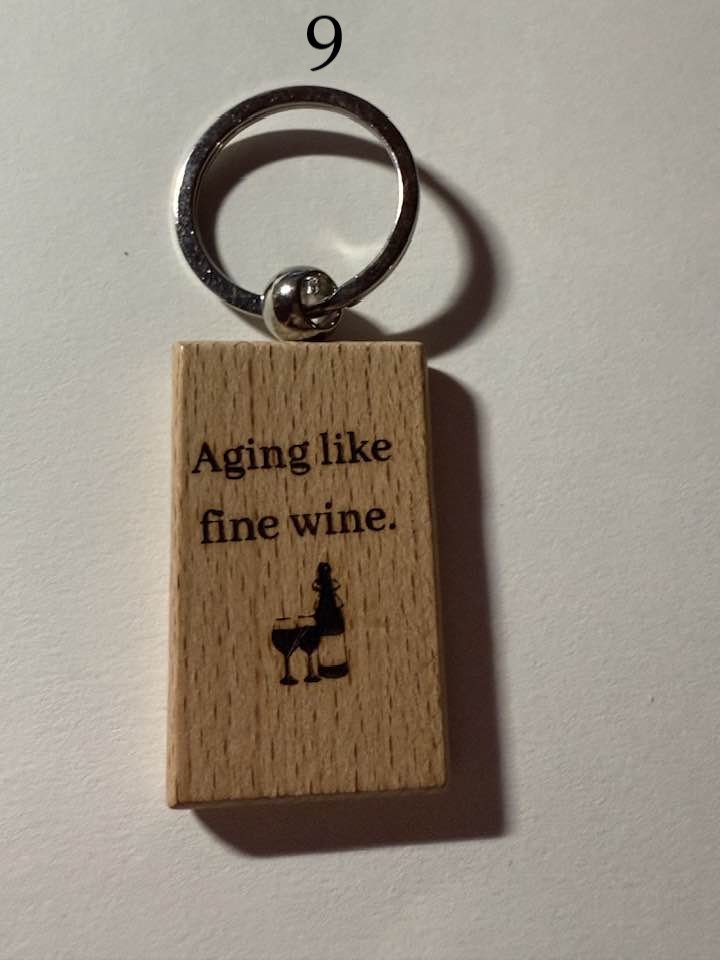 Wooden Engraved Keychains – Funny Aging Sayings | Perfect Birthday Gift | Choose Design by Number product image (9)