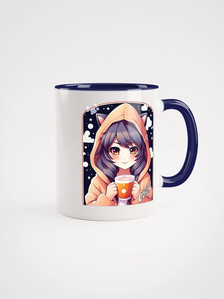 Cozy Kawaii Anime Girl - Ceramic Mug with Color Inside - v3 product image (1)