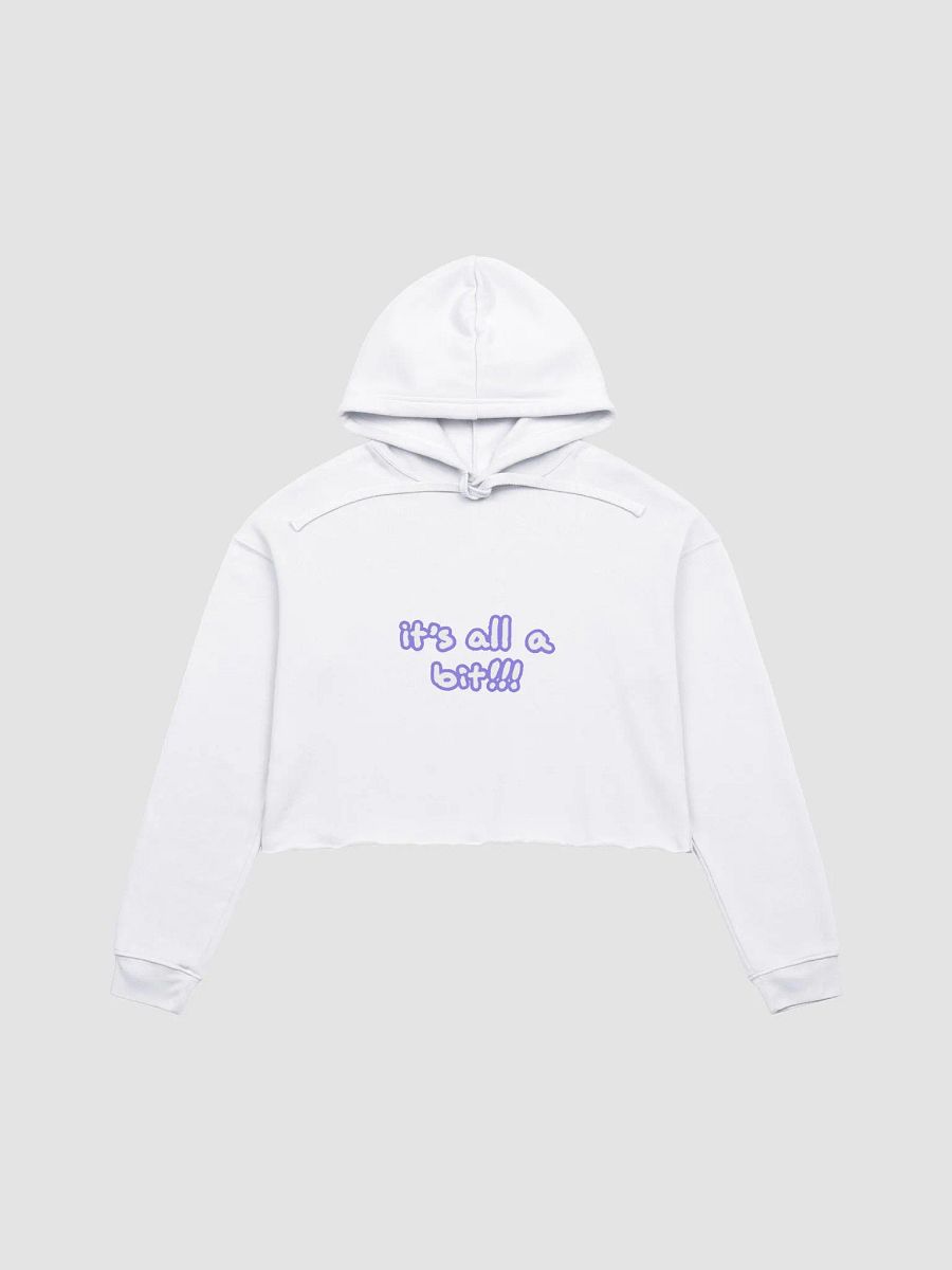 “It’s all a bit!!!” (lined design, #9081ED) fleece cropped hoodie product image (30)