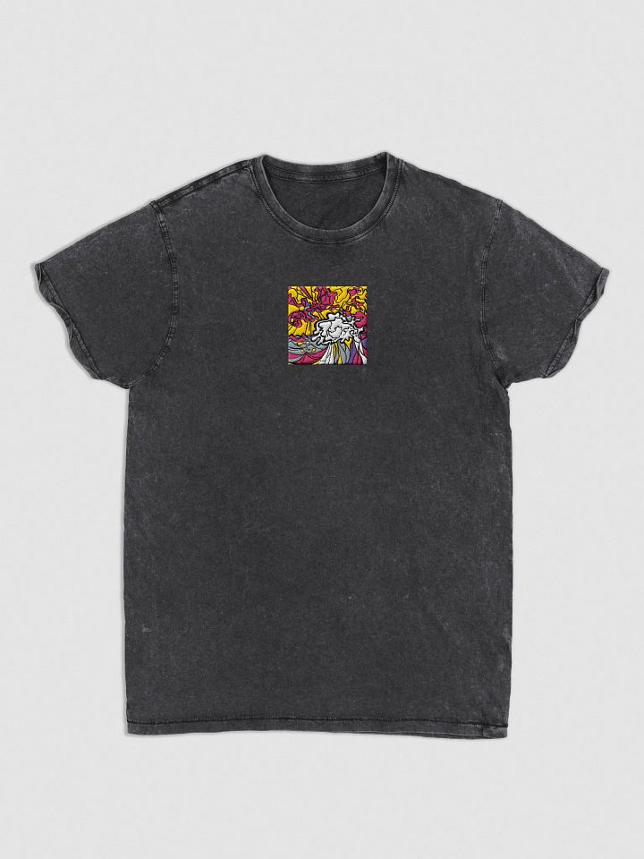 Vibrant Swirls Unisex Denim T-Shirt - Wave at Sunset product image (2)