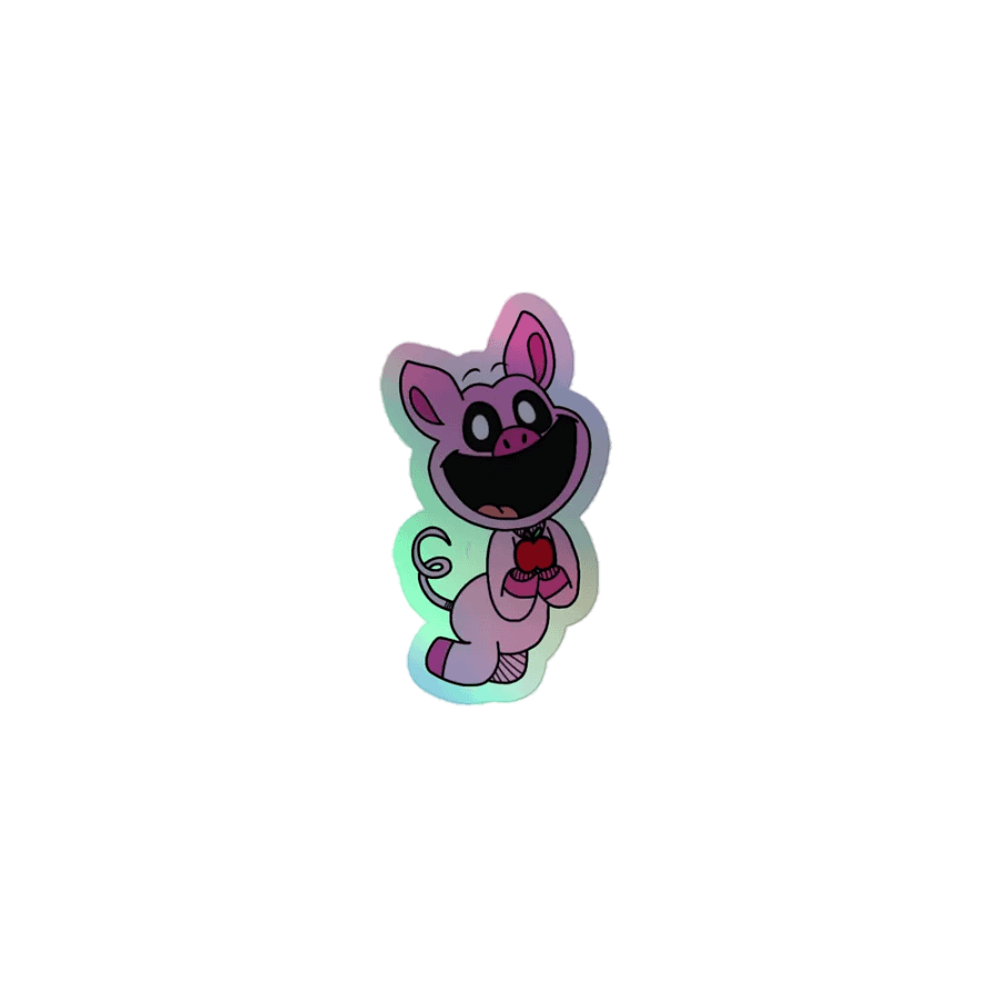 Smilling Critters Whimsical Piggy Holographic Sticker Sheet product image (1)