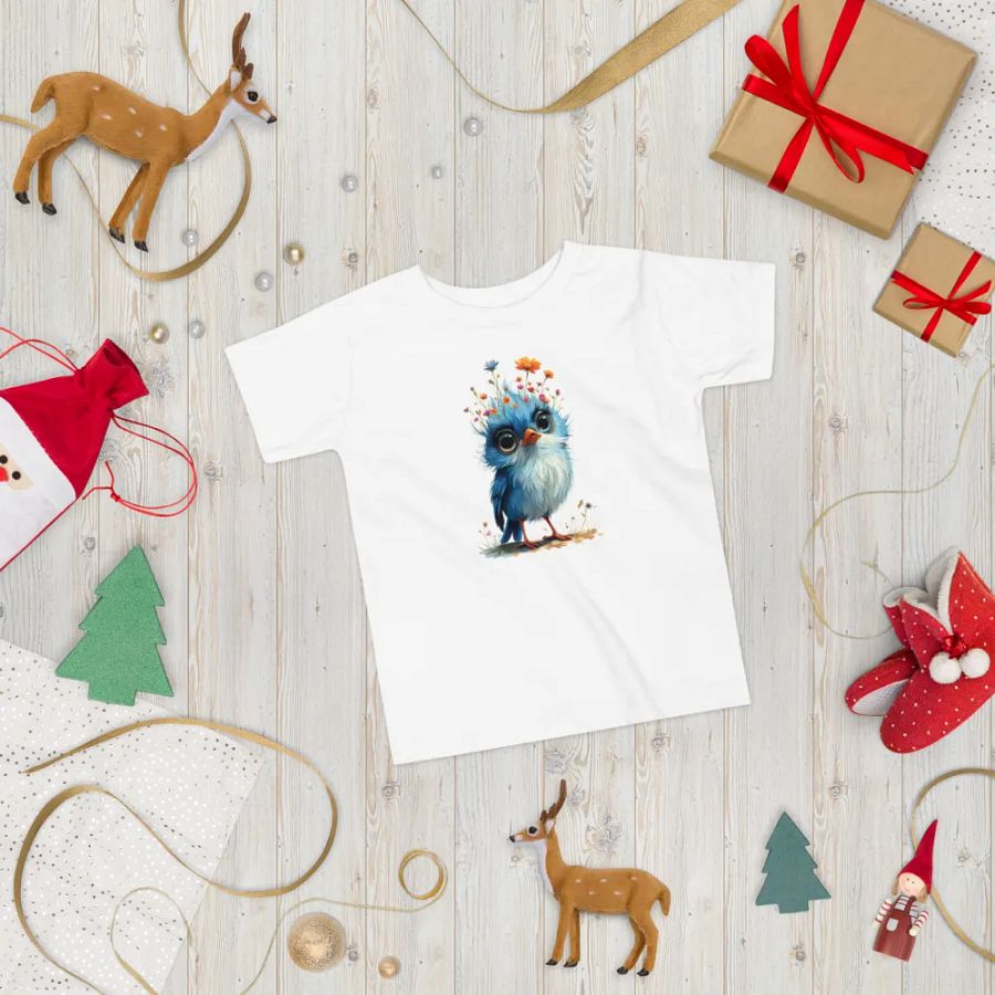 Whimsical Blue Bird Toddler T-Shirt product image (3)