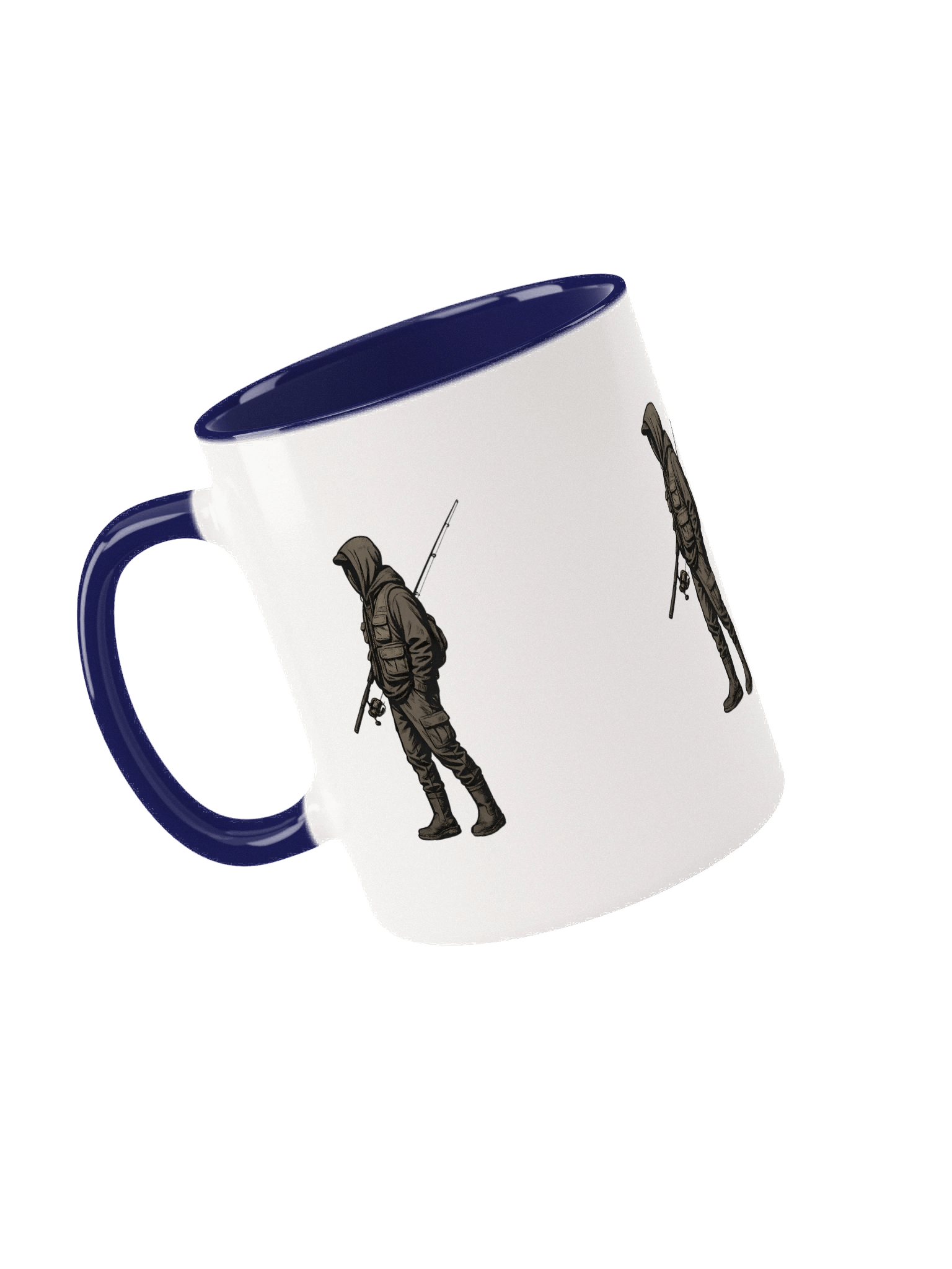 Fishing Coffee Mug with Angler Silhouette – Outdoors Cabin Lake Camping Mug for Fishermen product image (31)