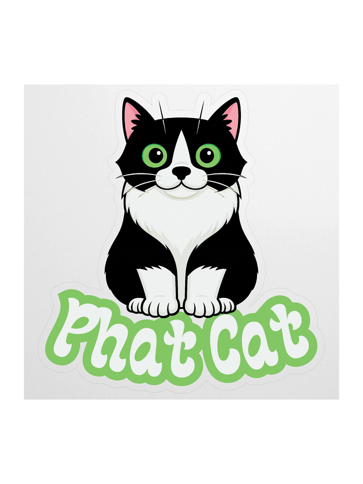 Large Phat Cat Sticker (Green) product image (1)