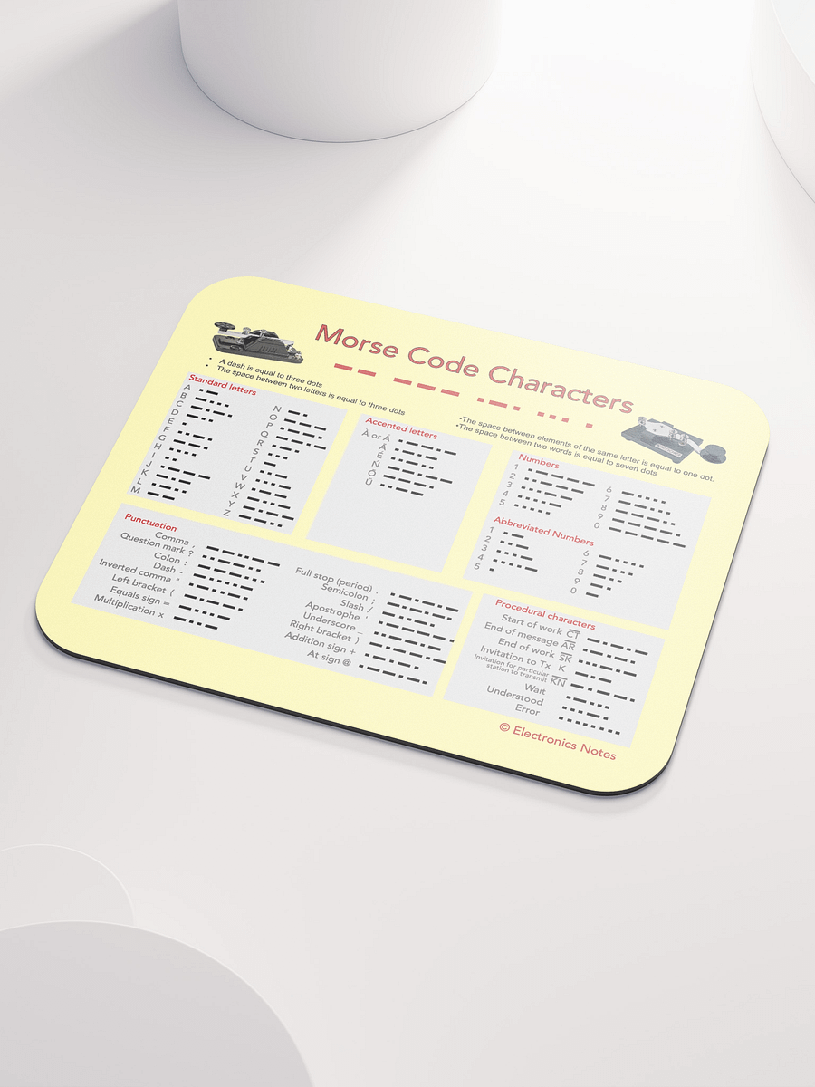 Morse Code Characters Mouse Mat product image (3)