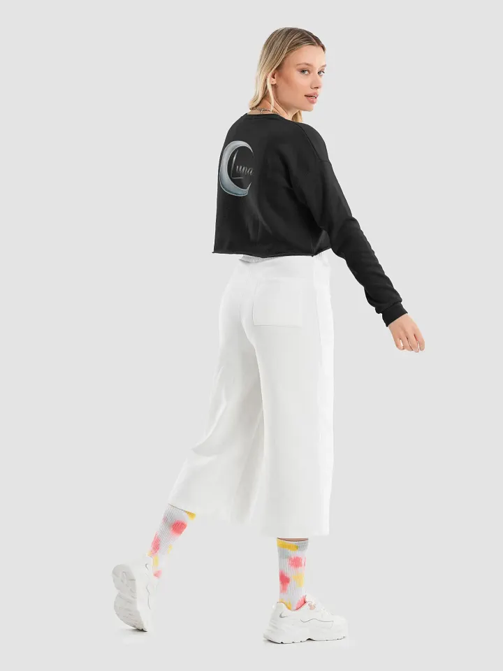 Women's Fleece Crop Sweatshirt with Large Luna Logo on the Back (S-L) product image (1)
