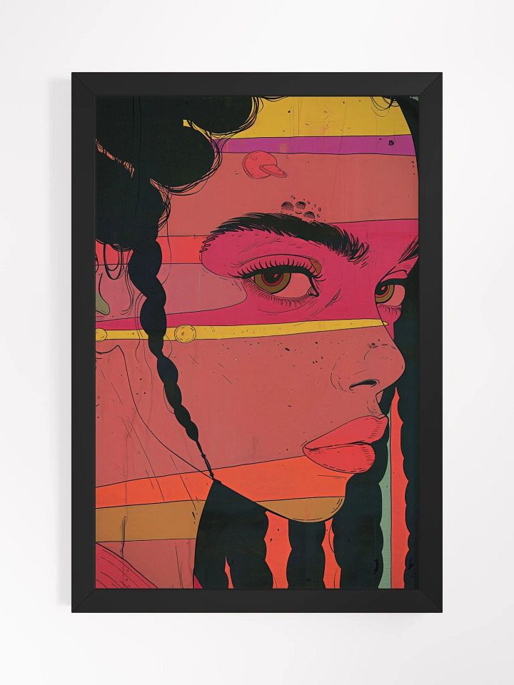 Rebel Hues: Pop Art Framed Poster of a Fierce Teenager product image (1)