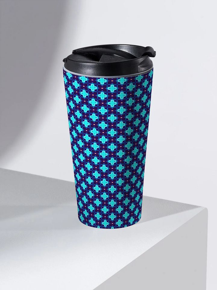 Blue & Black Seamless Patterned Travel Mug product image (2)