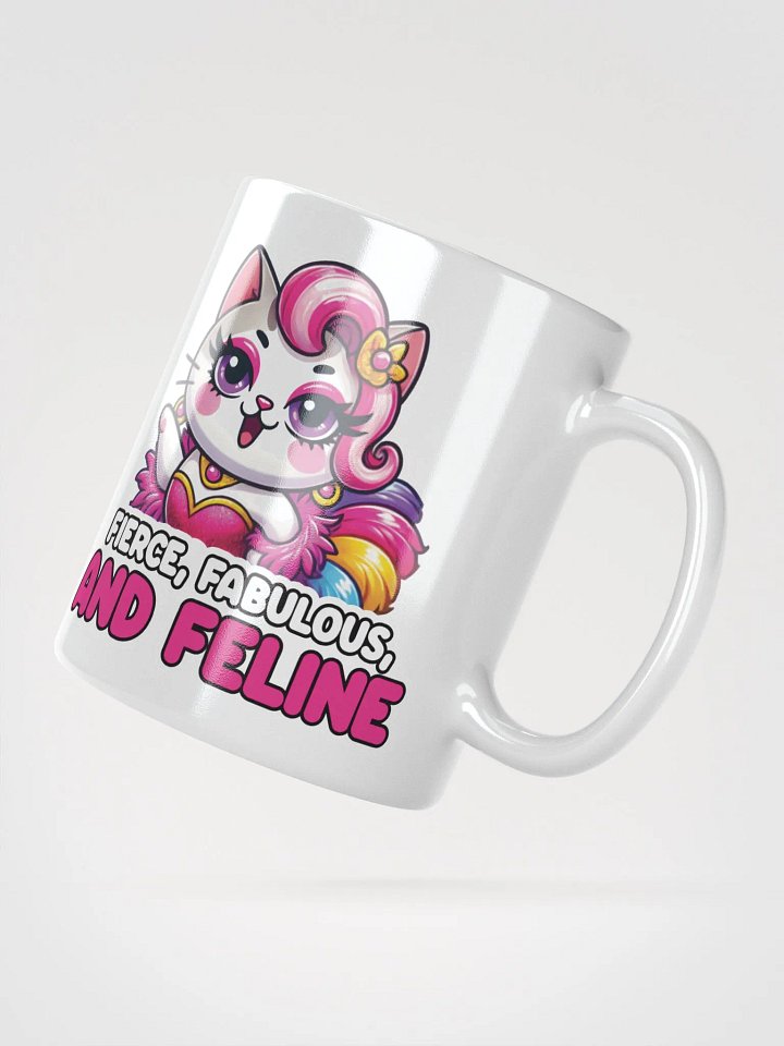 Fierce, Fabulous, and Feline White Glossy Mug product image (2)