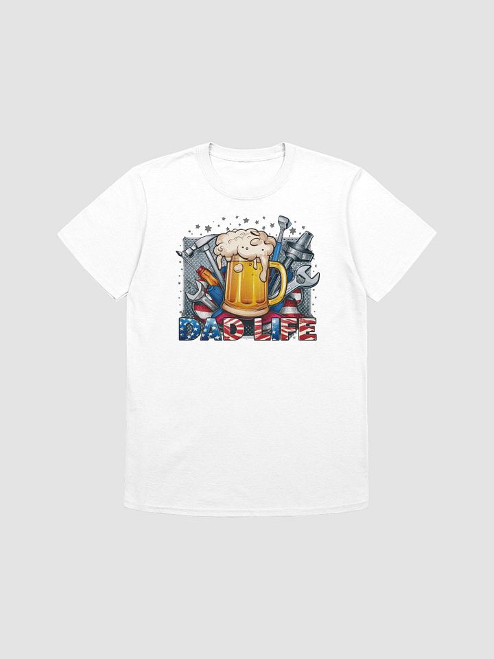 Patriotic Dad Life: Beer, Tools & American Flag Softstyle T-Shirt product image (1)