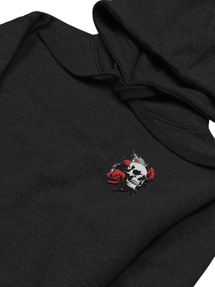 Rose-Adorned Skull Left Embroidered Hoodie product image (2)