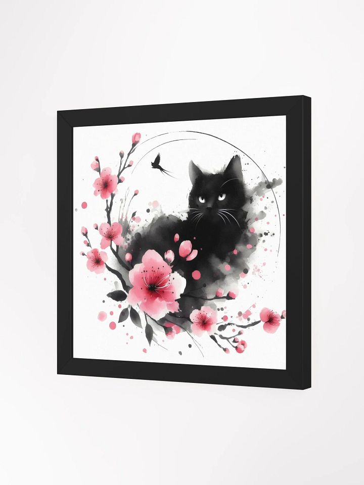 Enchanting Black Cat with Cherry Blossoms – Wall Art product image (4)