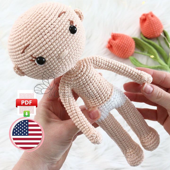 Base body for doll Amigurumis Pattern Version 2 (digital download) product image (1)