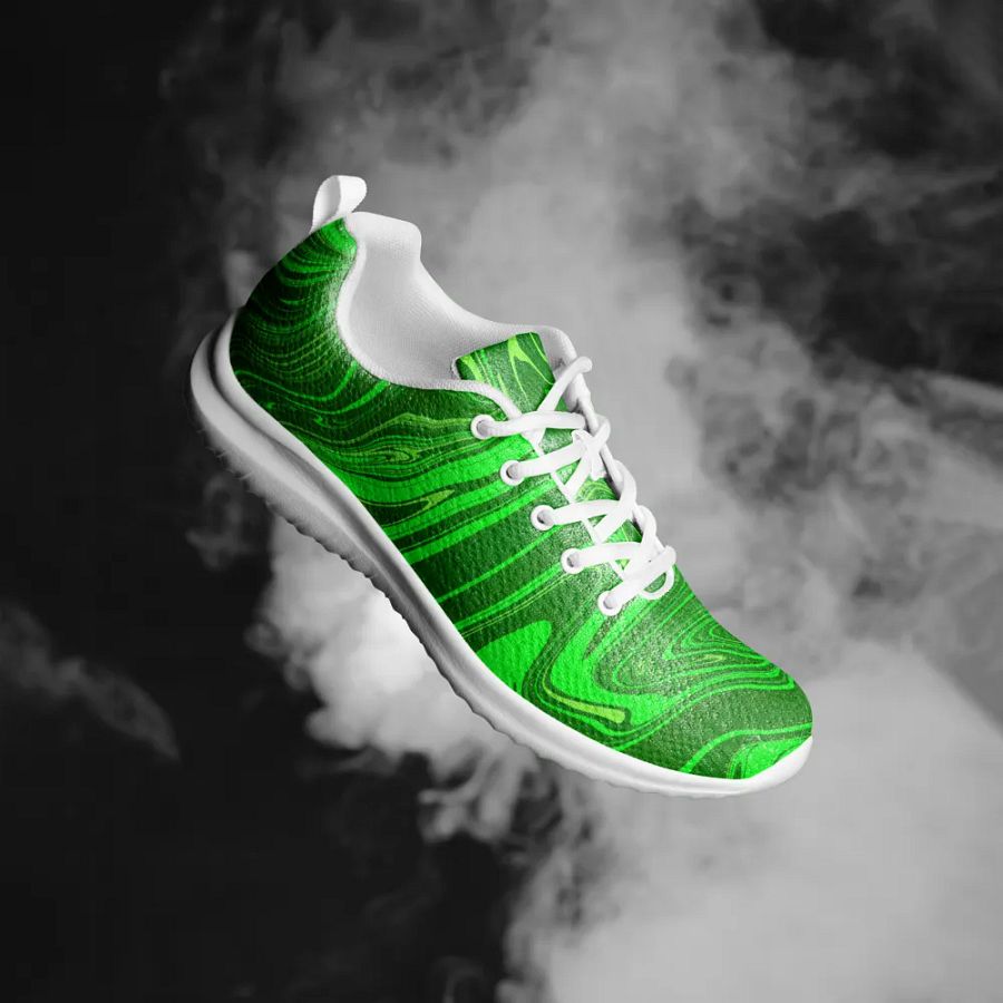 Women's Athletic Shoes - Different Shades of Green Digital Fluid Art product image (4)