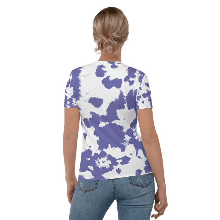 Women's Crew Neck T-Shirt Blue Pattern product image (1)