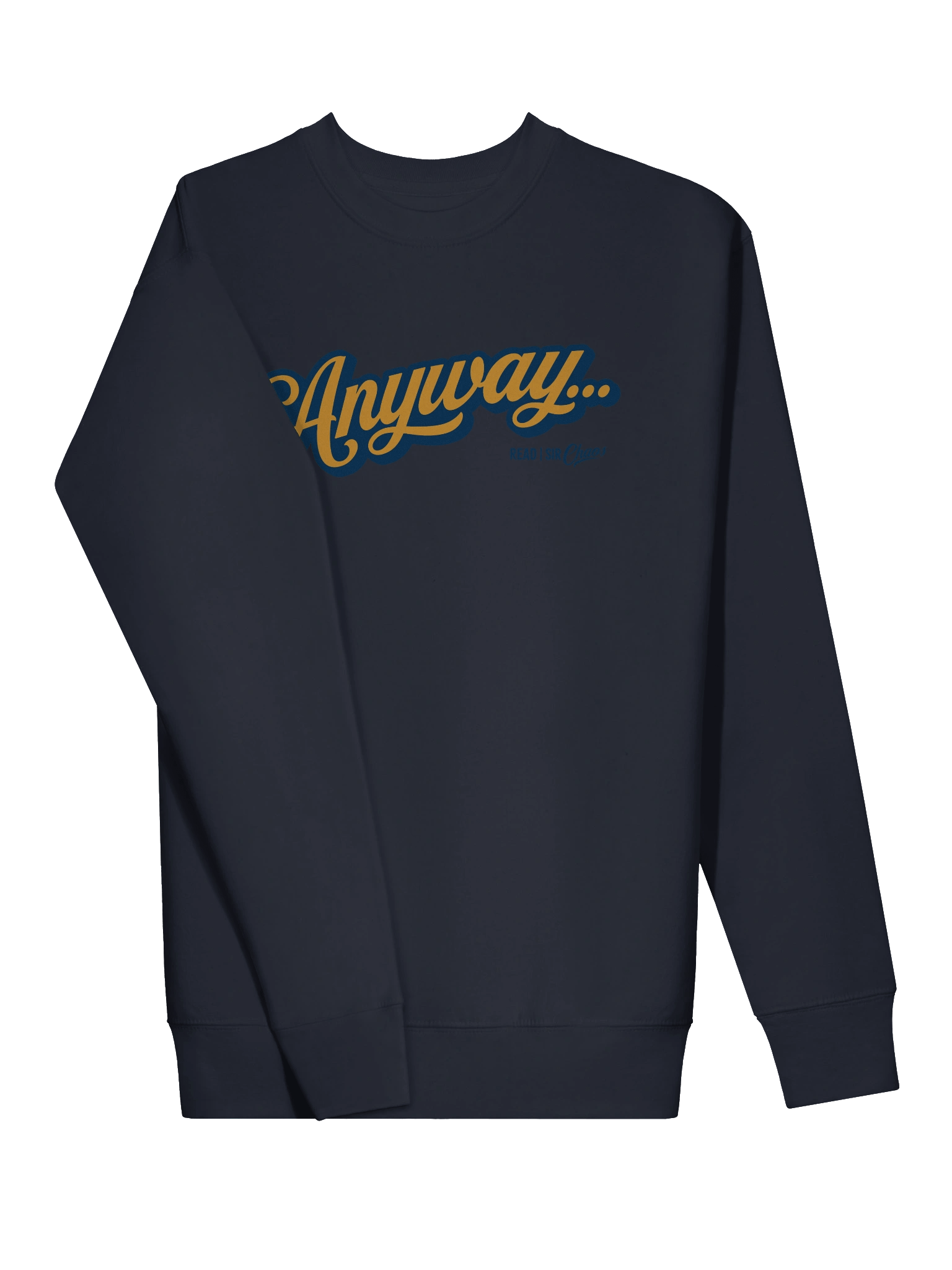 Anyway... Sweatshirt (orange on blue solid) product image (12)