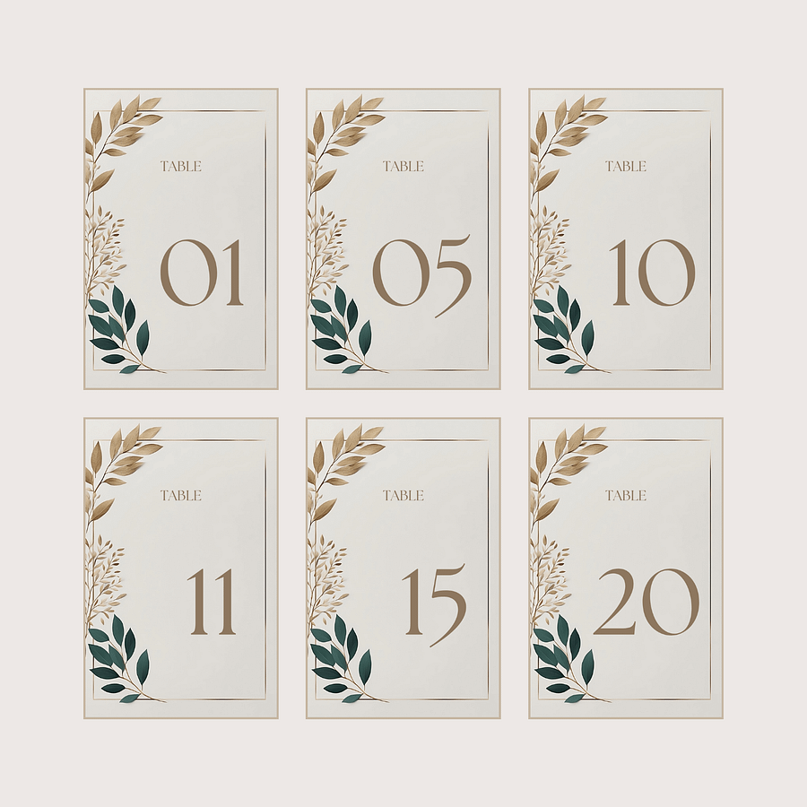 Floral Table Number Card - Dizynai (DTN-04) product image (2)