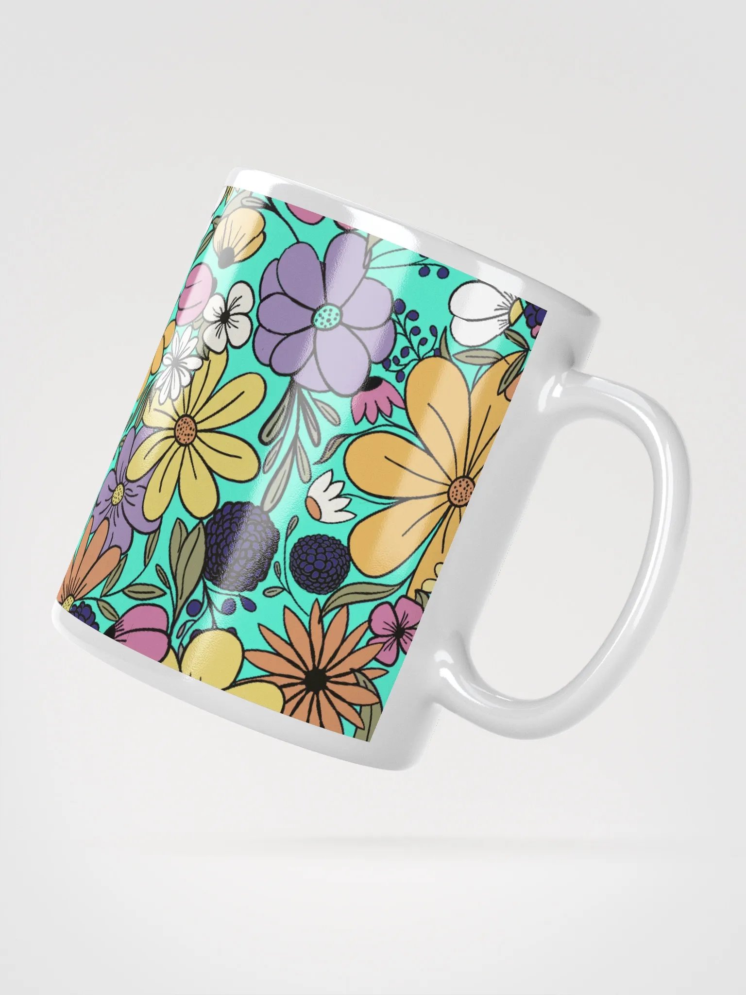 Flower Power Aqua Mug product image (3)