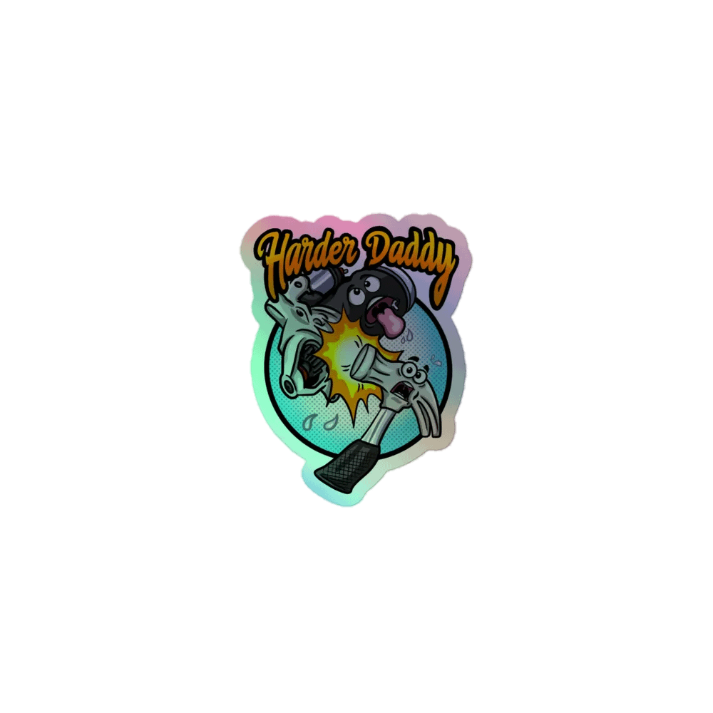 Harder Daddy Hammer Holographic Sticker Sheet product image (1)