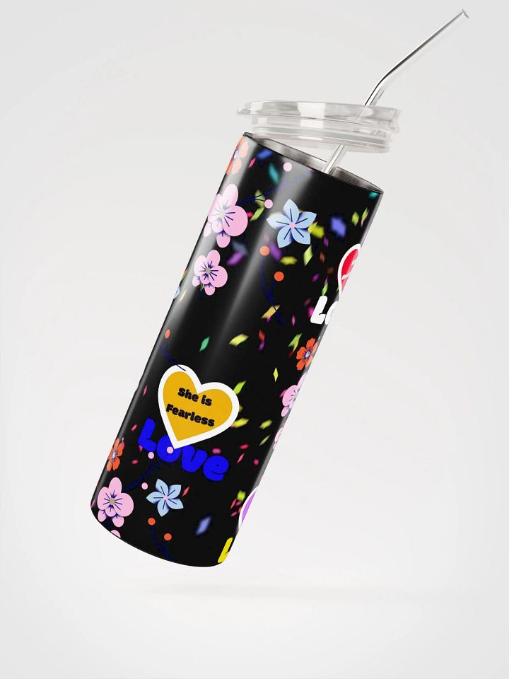 20 oz Vacuum insulated Stainless Tumbler with leak proof lid, reusable straw , Empowering Tumbler Mug Flasks product image (2)