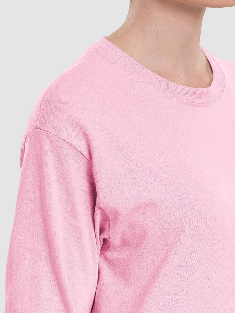 Plain Color Light Pink Long Sleeve T-Shirt product image (4)