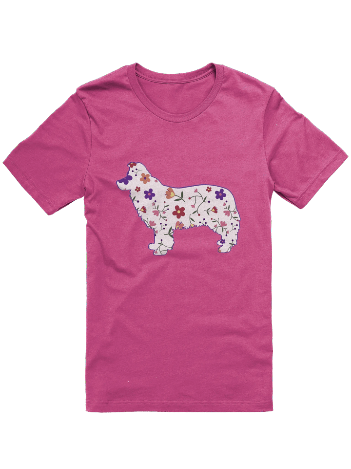 Australian Shepherd Border Collie Floral Silhouette T-Shirt for Dog Lovers product image (2)