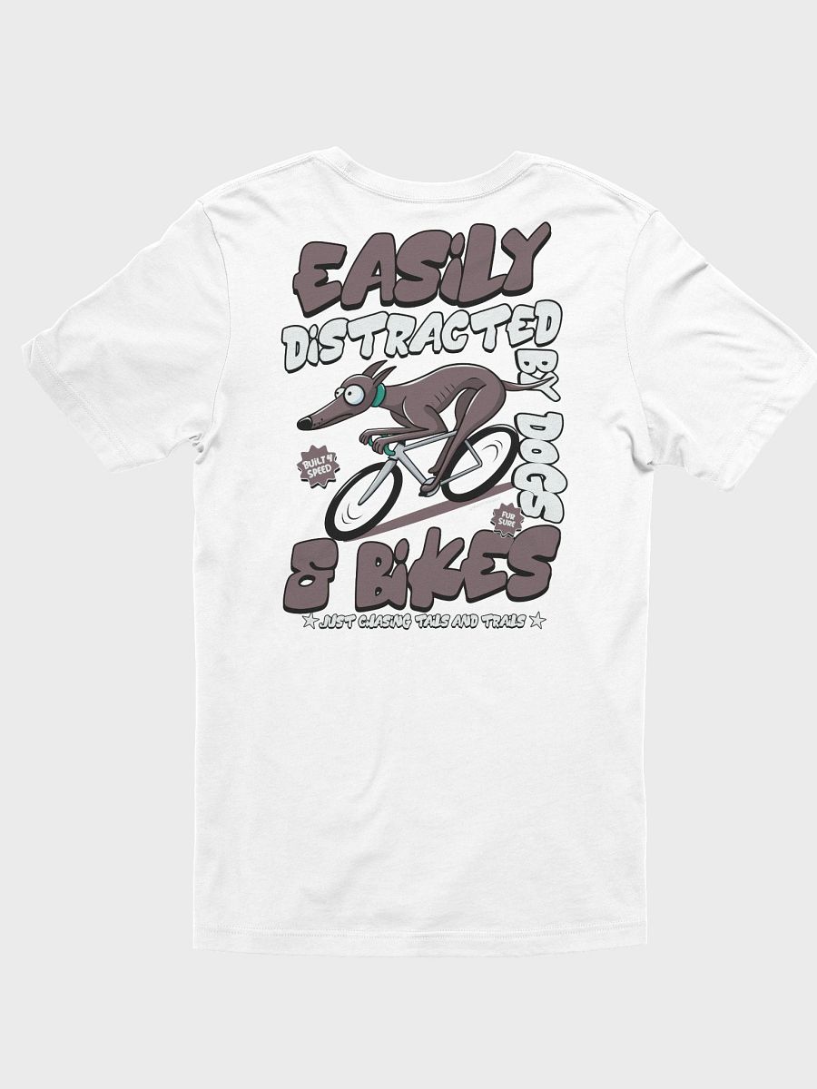 Easily Distracted by Dogs & Bikes Funny Cycling T-Shirt – Greyhound Dog Rider Tee for Bike Lovers product image (1)